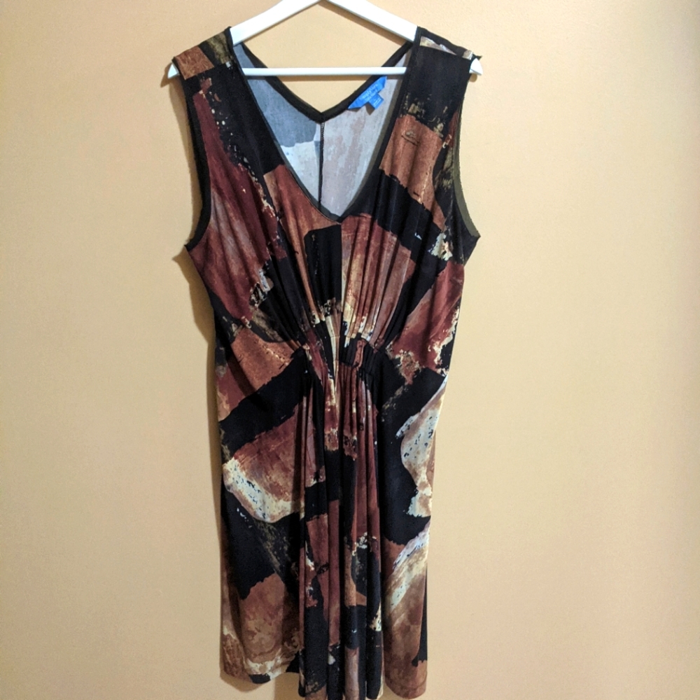 Black and brown patterned tank dress